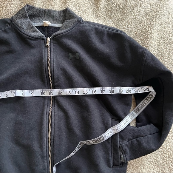 Under Armour threadborne fleece baseball bomber jacket Black Nice!! S - Picture 10 of 12